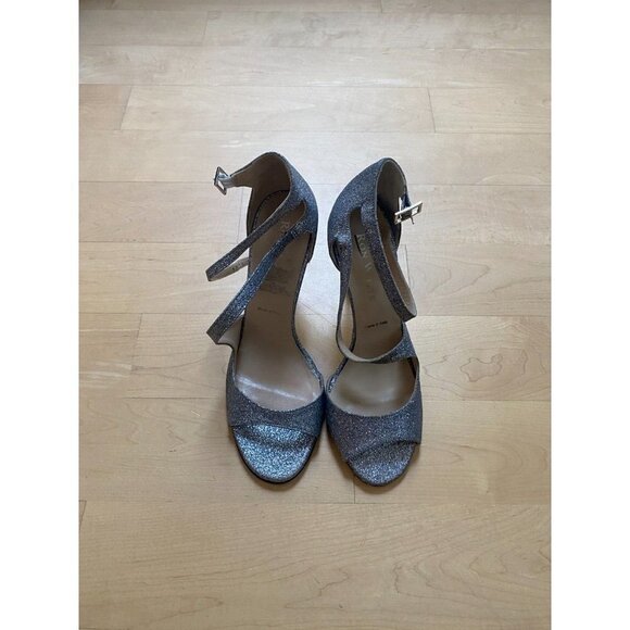 Ron White "Vallie" open toe silver glitter heel Brand NEW Italy - Picture 2 of 9